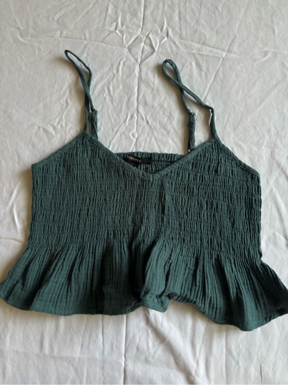 Smocked Peplum Cami Top | Size Small - Picture 2 of 4